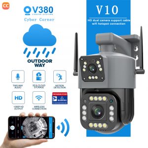 V380 Pro CCTV Camera 8MP Outdoor cctv camera wifi connect 360 Dual Lens  Auto Tracking cctv outdoor  Ip Security Cameras