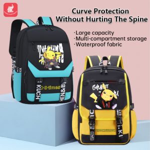 COD Animation children’s schoolbag boys and girls student bag grades 1-6 lightweight waterproof backpack cartoon student bag Pikachu style children’s backpack large-capacity student backpack spine protection wear-resistant lightweight children’s backpack